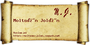 Moltsán Jolán névjegykártya