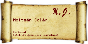 Moltsán Jolán névjegykártya